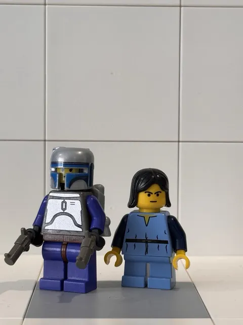 Lego Star Wars Jango Fett Minifigure 7153 Balaclava Head W/ Boba Fett & Young Bo