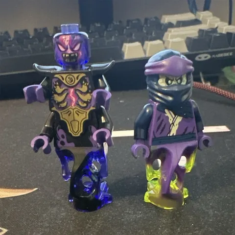 LEGO Ninjago Minifigures Lot of 2 Purple/Black Translucent w/ Printed Details