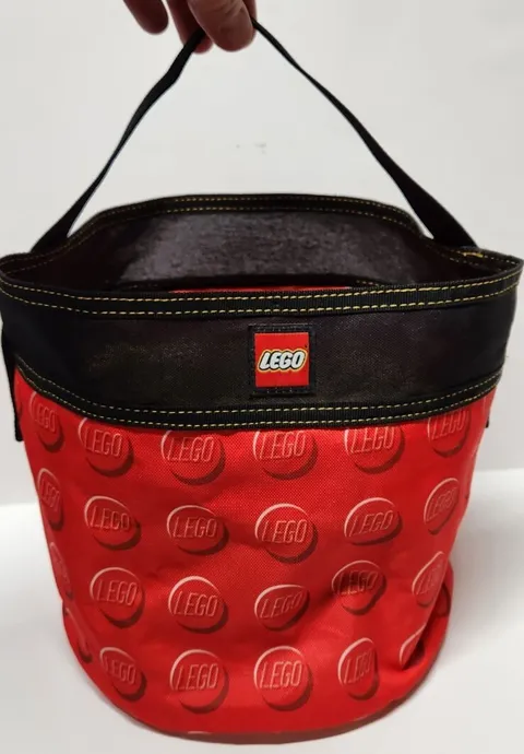 Lego Logo Drawstring Cinch Bucket Bag Travel Organizer Storage Red Yellow 2393