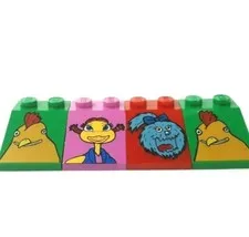 LEGO® 4 Vintage McDonalds 3 x 2 Printed Slope 33° Bricks Chicken Birdie Fry Girl