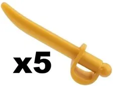 Lego 5 New 71034 Nutcracker Minifig Sword Pearl Gold Cutlass Weapon Part D669