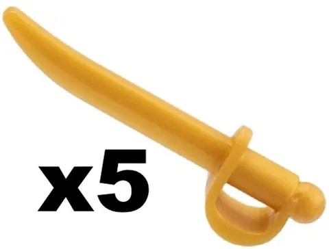 Lego 5 New 71034 Nutcracker Minifig Sword Pearl Gold Cutlass Weapon Part D669