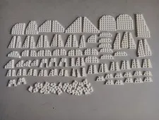 LEGO BULK LOT 124 WHITE WEDGE WING & ROUND PLATES  8X3 6X3 4X2 3X2 8X8 2X4 2X4