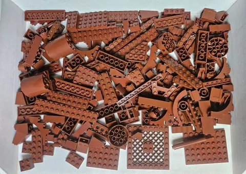 Lego 200 Pc Lot~ Reddish Brown Bricks, Arches, Plates, Specialty, Castle+