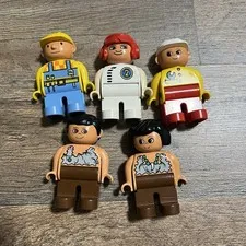 Vintage Duplo Lego Figures Lot Of 5 VTG