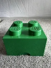 LEGO Green Stackable Storage Brick Container w/ Lid 4 Stud Plastic MPN 4003