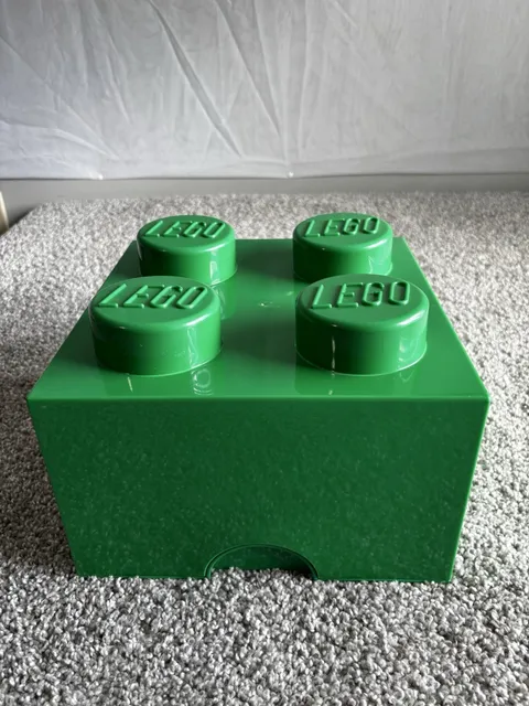 LEGO Green Stackable Storage Brick Container w/ Lid 4 Stud Plastic MPN 4003