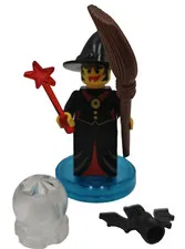 Vintage Lego Castle Fright Knights Witch Minifigure 6037 Wand Bat Hat Broom EUC