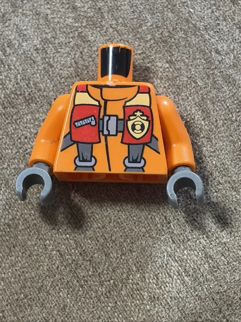 LEGO Minifigure TORSO Orange Coast Guard Rescue Pilot Diver with Harness Jacket