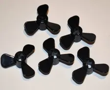 LEGO #65768 Propeller 3 Blade & Pin Hole Black 5PC