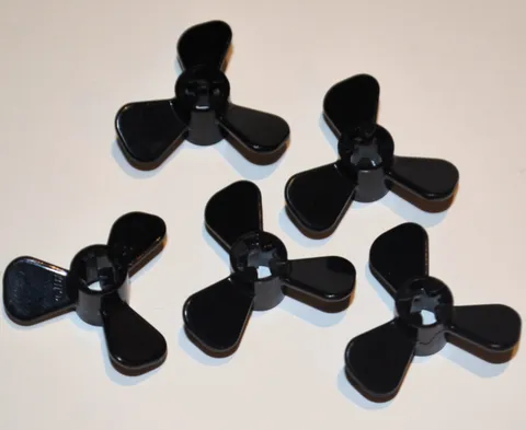 LEGO #65768 Propeller 3 Blade & Pin Hole Black 5PC