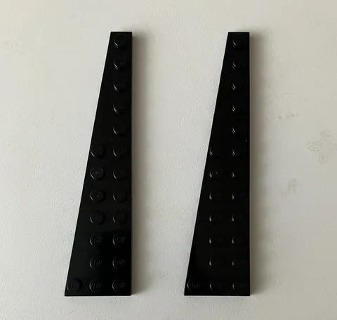 LEGO 2x NEW Pieces Plate 3x12 w/ Angle/Wedge Left BLACK #47397