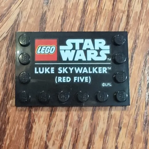 LEGO Star Wars Luke Skywalker Red Five Custom Printed Black Tile Name Plate