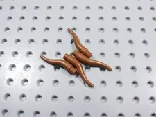 LEGO Lot of 4 Reddish Brown Cattle Horns Animal Minifig BI