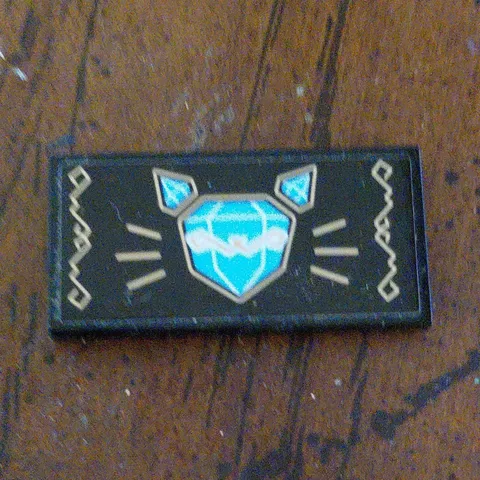 LEGO Printed Tile 1x4 Black Blue Gem/Diamond Pattern Plastic Piece (1)