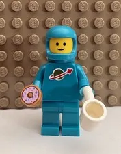 LEGO Classic Space Dark Turquoise Minifigure (idea227) - with Donut and Coffee