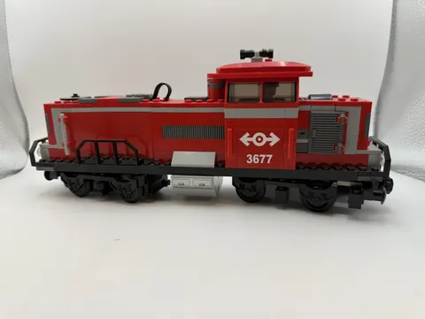 LEGO City Red Cargo Train Locomotive 3677 w/ Minifigure