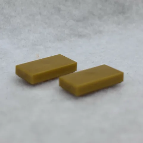 LEGO 3069b Pearl Gold Tile 1 x 2 with Groove (x2)