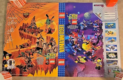 VINTAGE 90s LEGOMANIA Lego Fright Knights-Roboforce 1997 Poster/Pamphlet/Cover