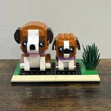 Lego BrickHeadz Pets Saint St Bernard Dog and Puppy 40543 Complete