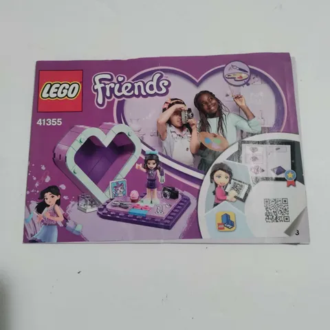 LEGO Friends 41355 Emma’s Heart Box Instructions Manual ONLY