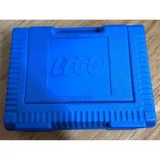 Vintage 1984 LEGO Blue Hard Shell Carrying Case Storage Box Made in USA Retro