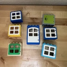 LEGO DUPLO Windows Doors Lot House Building Panels Frames Accessories Lot Of 7