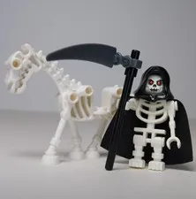 LEGO Castle Skeleton Reaper Minifigure w/Skeleton Horse! from 7079 NEW