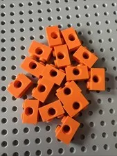 LEGO 3700 Orange Technic, Brick 1 x 2 with Hole Bulk 16 Pieces