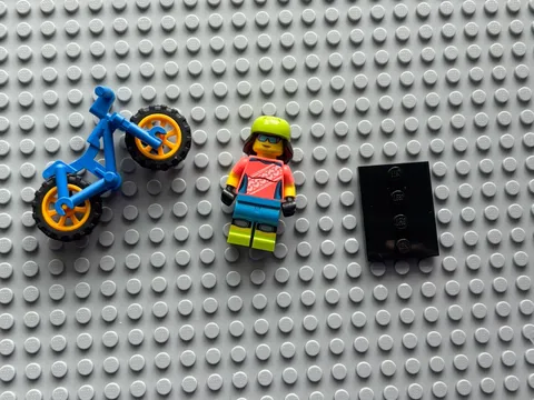 Lego Series 19 Minifigure Mountain Biker Female col19-16 Blue Bicycle