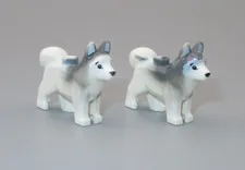 LEGO lot 2 Husky dogs gray white land Animal minifigure