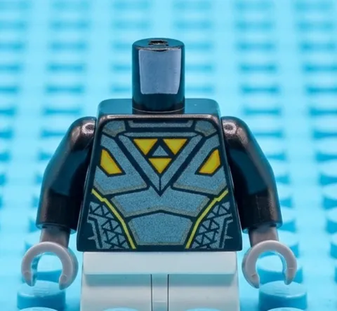Lego minifigure Black Torso Space Armor Pearl Dark Gray  Copper Trim Rare! T14