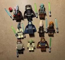 LEGO Jedi Lot Of 10 Luminara Kit Fisto Shaak Ti Coleman Trevor Good Condition