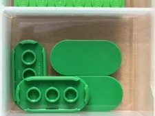 LEGO Parts - Green Tile, Round 2 x 4 Oval - No 66857 - QTY 5