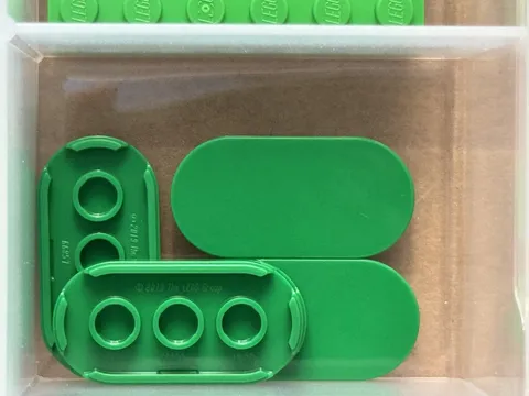 LEGO Parts - Green Tile, Round 2 x 4 Oval - No 66857 - QTY 5