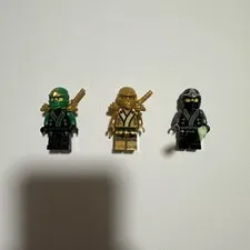Lego Ninjago Final Battle Minifigures Lloyd, Golden Lloyd, Cole -All parts shown