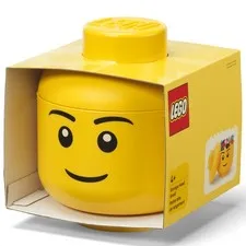 LEGO Storage Head Boy Small Yellow Minifigure Container Organizer Holds 250