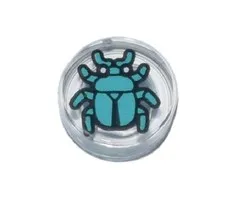 NEW Lego Round 1x1 with Dark Turquoise Beetle Pattern Lot of 10 Pieces