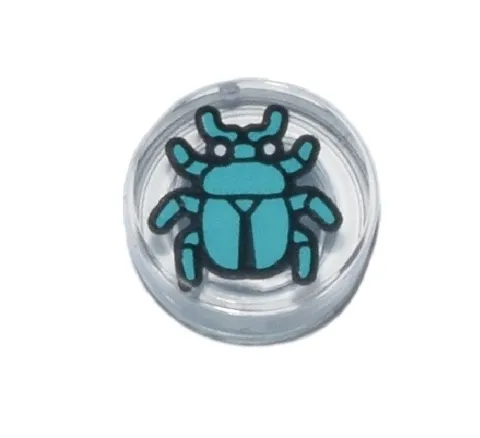 NEW Lego Round 1x1 with Dark Turquoise Beetle Pattern Lot of 10 Pieces