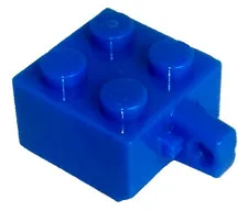 LEGO 5x Blue Hinge Brick 2 x 2 Locking with 1 Finger Vertical inv.600
