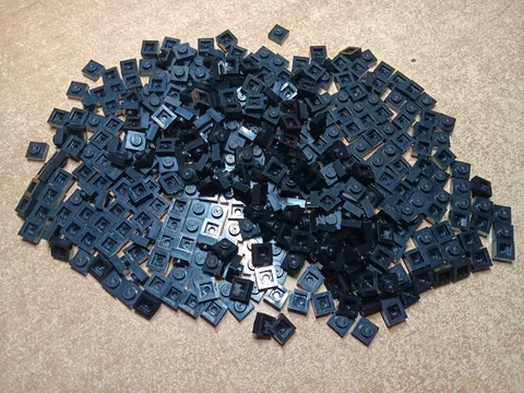 LEGO LOT OF 400 BLACK SQUARE PLATE 1X1 #3024