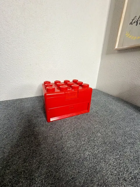 2011 LEGO Elements Red Brick Storage Carrying Case with Drawer and Handle