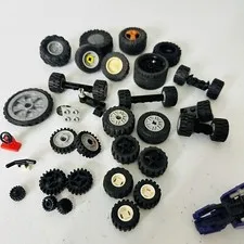 Vintage Lego Wheels And Steering Wheels Lot Various Pieces As Pictured