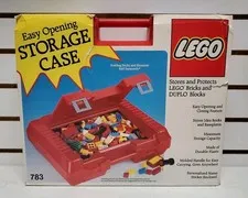 1985 Lego Storage Carrying Case 15x12x4 - Red Plastic Briefcase - New, Open Box