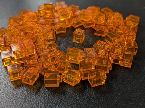 LEGO 100x Trans-Orange 1x1 Brick (3005) Building Bricks Lot Bulk MOC