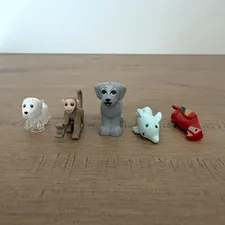LEGO Mini Animal Figures Lot 5 pcs Dog Monkey Dolphin Parrot Multicolor Genuine