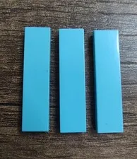 Lego Lot 3 Medium Azure 1x4 Smooth Finishing Tiles Part #2431