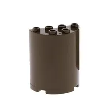 1x LEGO Cylinder Half 2x4x4 Dark Brown Round Panels UFO Wall 6218 6259