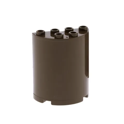 1x LEGO Cylinder Half 2x4x4 Dark Brown Round Panels UFO Wall 6218 6259