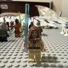 Lego Star Wars Obi-Wan Kenobi Old Hood & Cape White Pupils SW0336 Minifigure